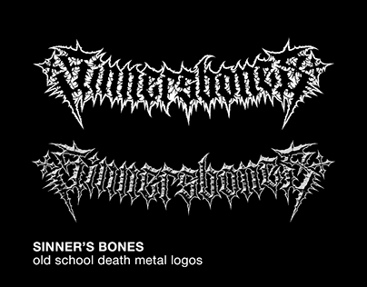SINNER'S BONES old school death metal logo