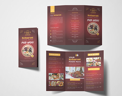 Restaurant Food Menu- Flyer, Brochure, Trifold Design