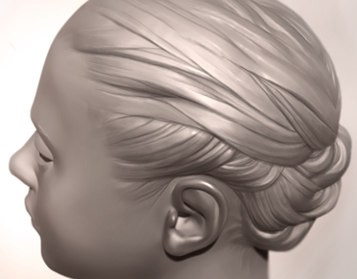 Speed-sculpting hair in ZBrush (timelapsed 3D)