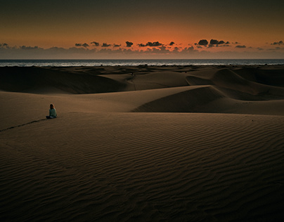 Sunset at the beach in Gran Canaria