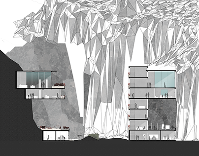 Herbarium in Basalt Quarry- Architectural Illustration