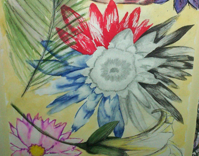 Flower Illustrations (Mixed Media)