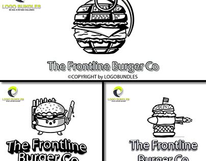 Creative military burger, fast food and restaurant logo