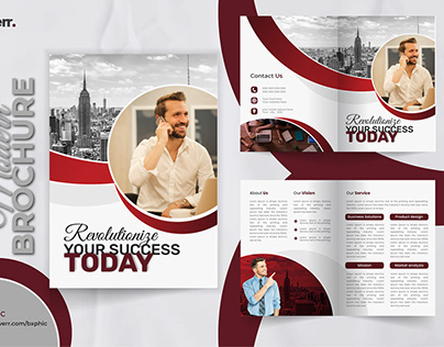 Modern Profession Bi-fold Brochure Design Template