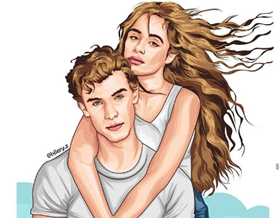 ilustration Shawn Mendes and Selena gomez