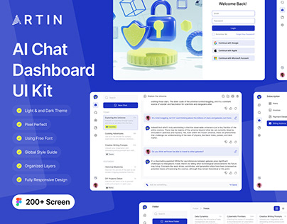 Project thumbnail - ARTIN - AI Chat Dashboard UI Kit