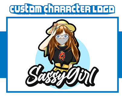 Sassy Blonde Girl Logo: Custom Female Character Design