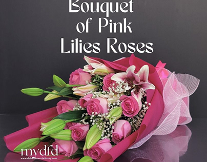 Pink Roses and Lilies Bouquet