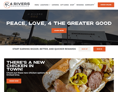4 Rivers Smokehouse Restaurant WordPress Website