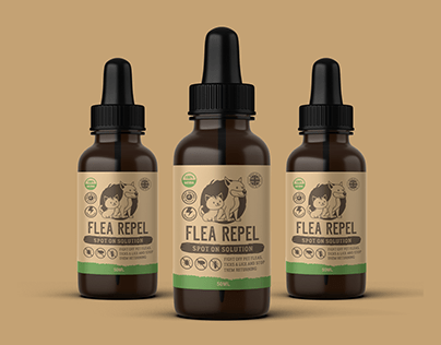 Flea Repel Product Label Design