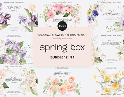 SPRING BOX Floral Watercolor Bundle