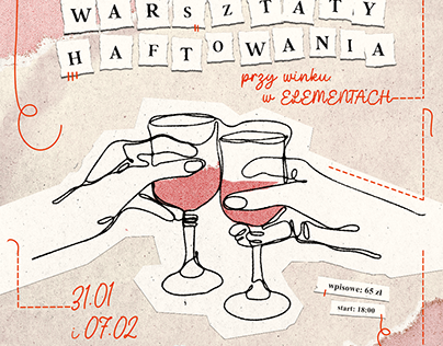 warsztaty haftu / stitching embroidery workshops poster