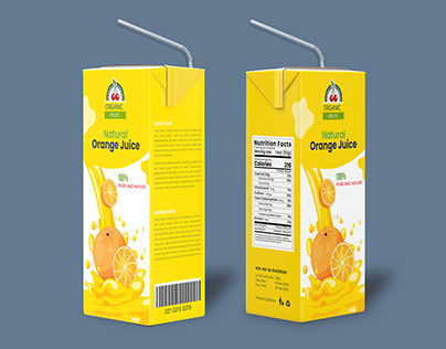 Orange Juice box Packaging Design