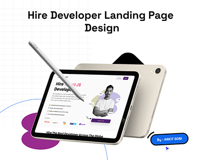 Hire developer landing page design