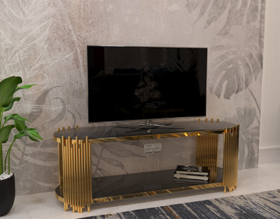 Stainless steel TV-unit