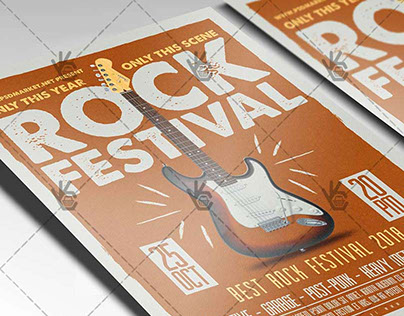 Rock Fest - Club Flyer PSD Template