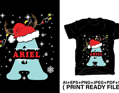 Awesome Christmas girl name t-shirt design