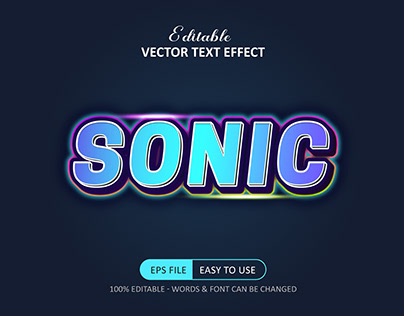 Sonic text style - neon light