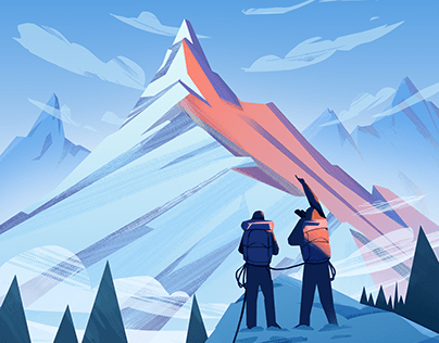 Project thumbnail - Illustrations Web Agency - Moutain,Alpinist character