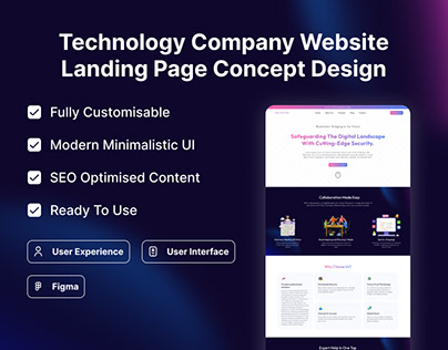Technology Company Website Landing Page Concept Design