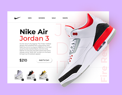 Nike Air Jorden 3 - Web Design