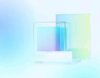 UI/UX for digital agency in glass morphism