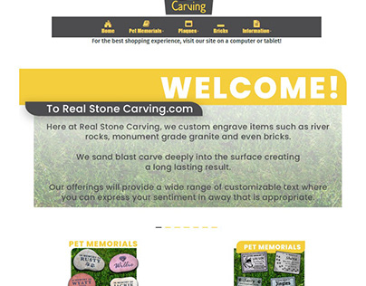 Real Stone Carving Website and Marketing Materials