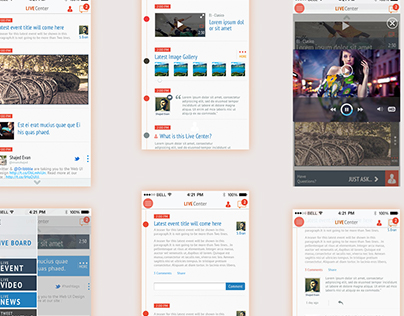 LiveCenter: Mobile Web App UI Design Prototype