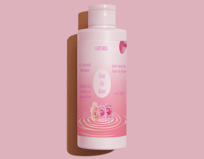 packaging design of beauty product "eau de rose"
