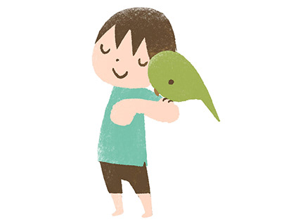 Boy and Parakeet