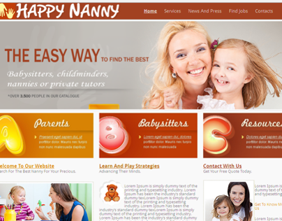 WordPress Template - Happy Nanny (Websites For Babysitt