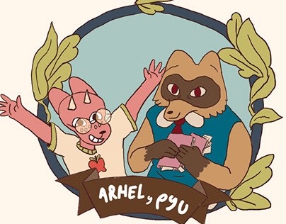 Arhel y Pyu, creación de mascotas graficas