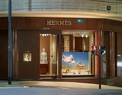 “Una mañana en el campo” | vidriera Hermès