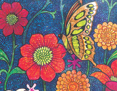 Floral Motif - Marker on paper
