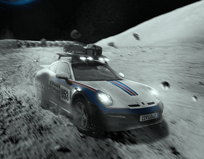 Porsche 911 on the moon