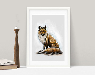 European Red Fox Illustration by Jesse Crystal