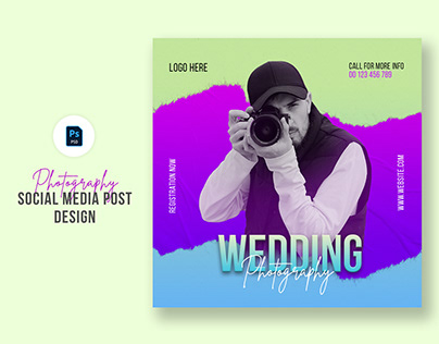 Wedding photography social media post design