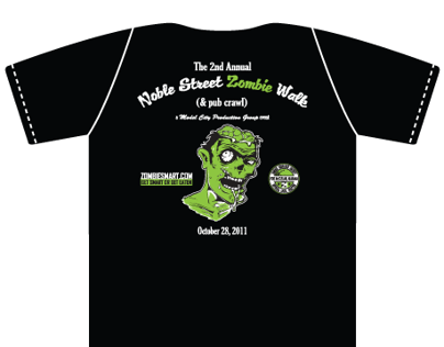Noble Street Zombie Walk tshirt design
