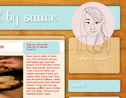 baked by sauce | personal baking blog wireframe