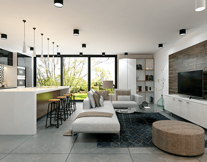 Narrow house : interior design. Location: Arizona, US