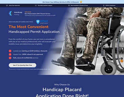 Handicapped Parking - Lead Generation Landing Page