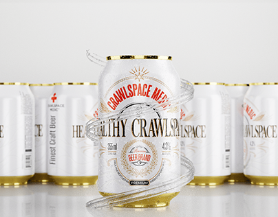 Beer Can full Wrap Label Design with 3D Visualization