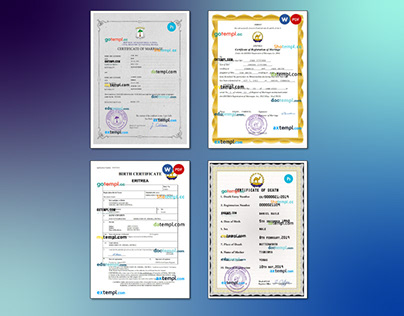 Eritrea,Equatorial Guinea certificate templates