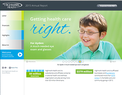 Highmark Health 2015 Annual Report website