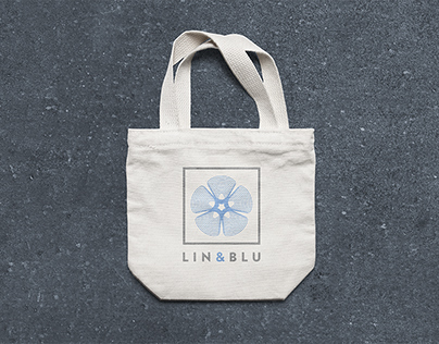 Lin&Blu - Minimalistic logo for linen company