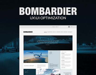 UX\UI Homepage Redesign - BOMBARDIER