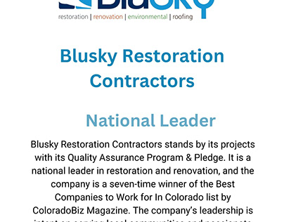 Blusky Restoration Contractors - National Leader