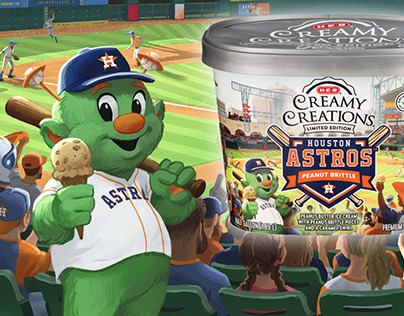Houston Astros Ice Cream Illustration