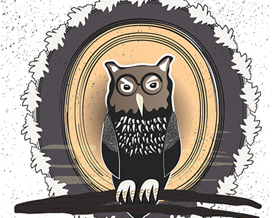 Illustrated Letterform - Letter O for OWL