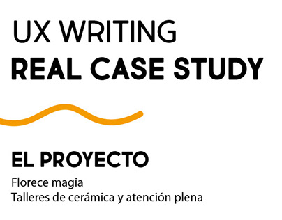 UX writing - Real case study